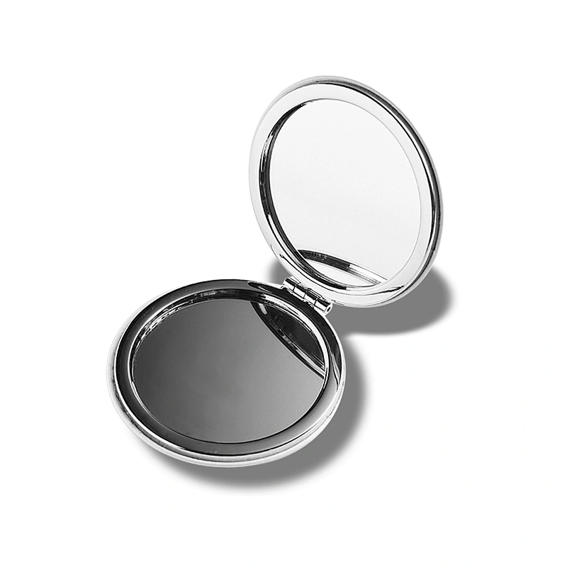 2020 new arrived metal customized pu leather round stylish pocket mirror