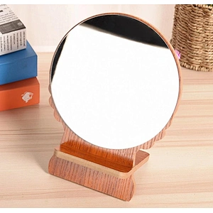 simple design desktop wooden make up mirror mini wood mirror