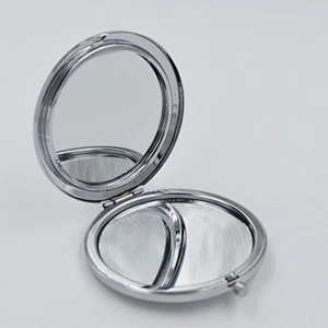 Circular stainless iron set auger business gifts customized portable cosmetic mirror
