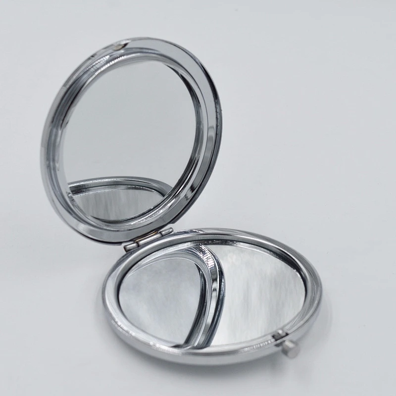 Circular stainless iron set auger business gifts customized portable cosmetic mirror