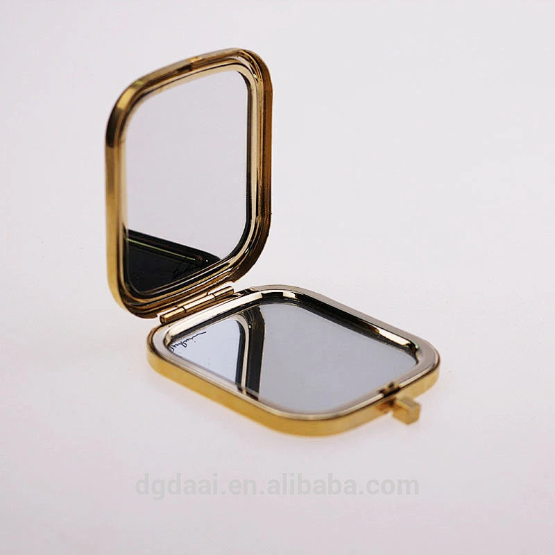 Compact mirror wholesale promotional folding round double sides foldable metal compact mirror