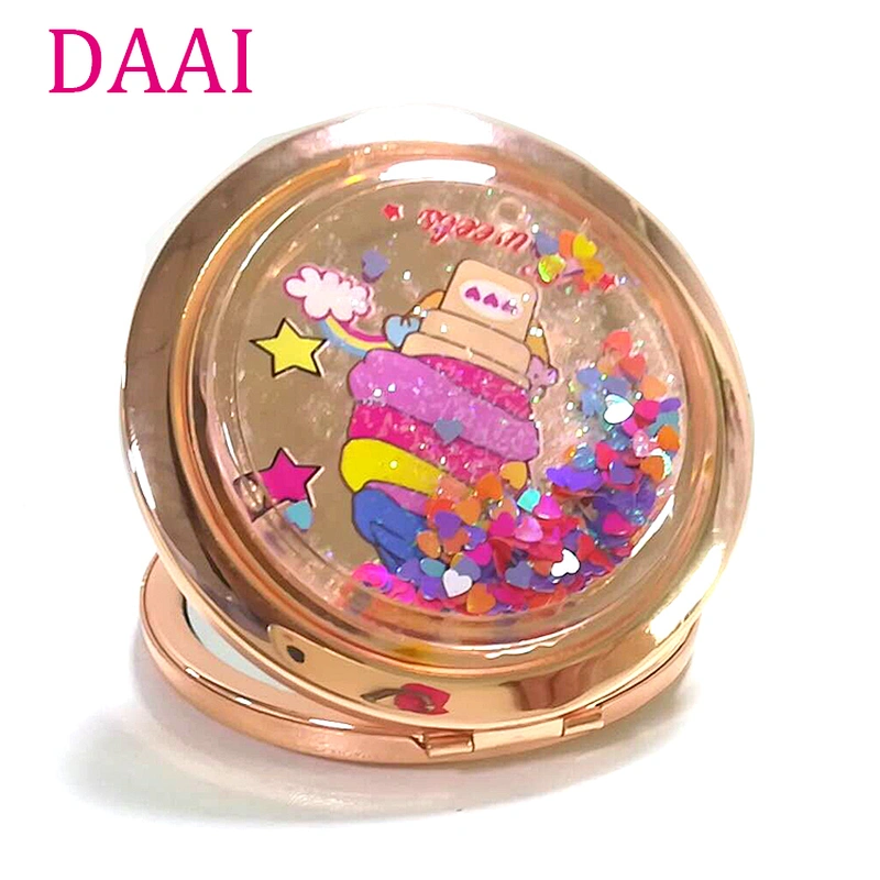 ISO9001:2015 audit factory wholesales glitter folding makeup mirror