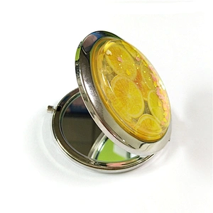 Wholesales round glitter chrome cosmetic mirror with TUV factory audit