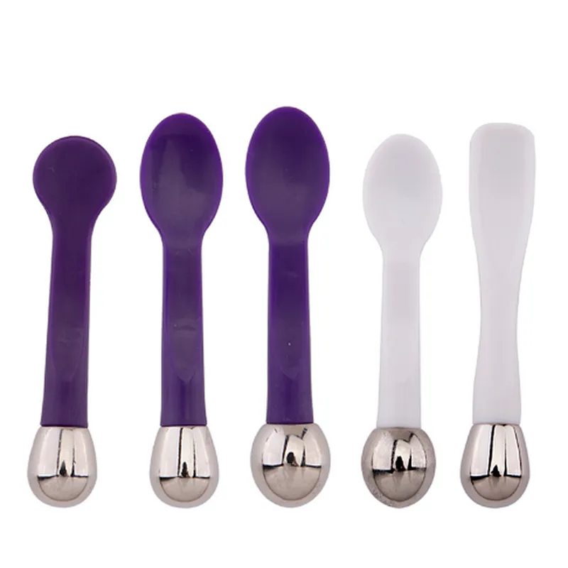 New Mini Metal Eye Cream Stick Plastic ABS Handle with Metal Ball Spatula Facial Massage Spoon