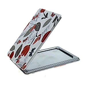 wholesales pu leather double-sided square folding cosmetic cmpact mirror