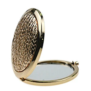 hot sale in 2018 custom zinc alloy double sides golden cosmetic makeup mirror