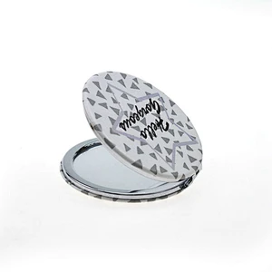 factory supply double-sided pu leather cosmetic makeup compact mirror for promotionall gift