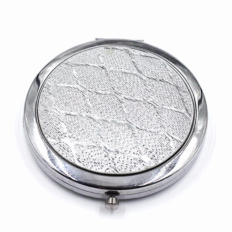 Round silver cloth business gifts wholesale custom cosmetic mirror