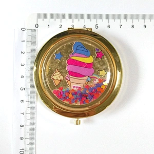 TUV factory audit custom glitter makeup mirror with silicone sheet