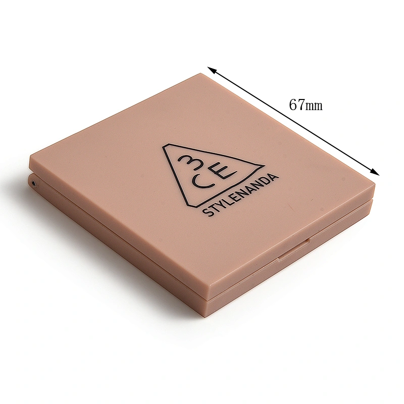 Hot Selling Amazon Pink Plastic Square Double Side Folding Portable Pocket Make up Mirror