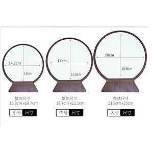 Handle mirror health Mini wooden make up mirror