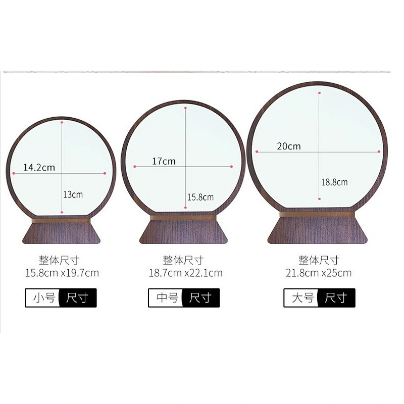 Handle mirror health Mini wooden make up mirror