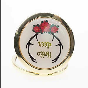 promotional gifts round shape magnifying pocket cosmetic makeup mirror