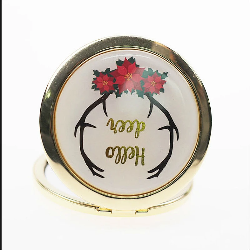 promotional gifts round shape magnifying pocket cosmetic makeup mirror