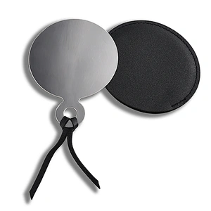 Fashion cosmetic metal mirror with epoxy sticker for custom desgin