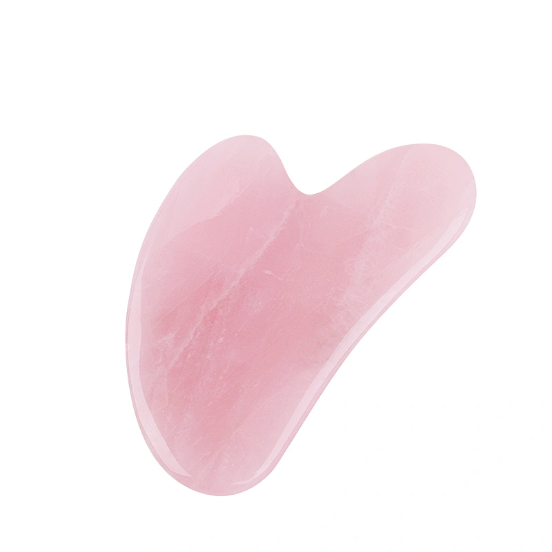 Custom Logo Heart Shaped Gua Sha Guasha Board Pink Rose Quartz Jade Stone Scraping Massage Tool