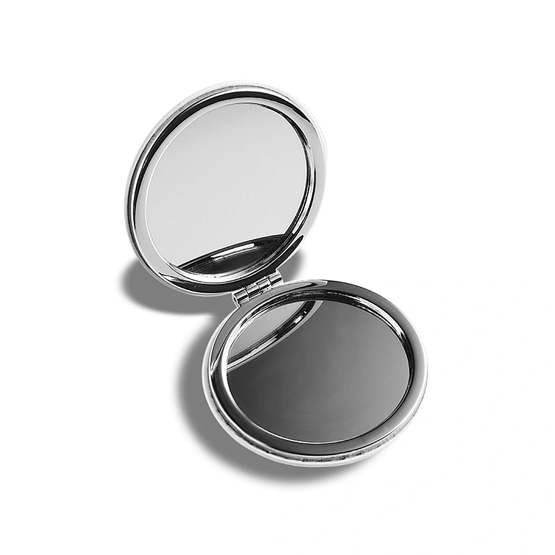 2020 new arrived metal customized pu leather round stylish pocket mirror