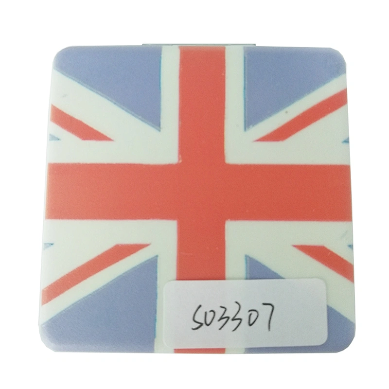 China suppliers customized square leather plastic frame pocket mirror