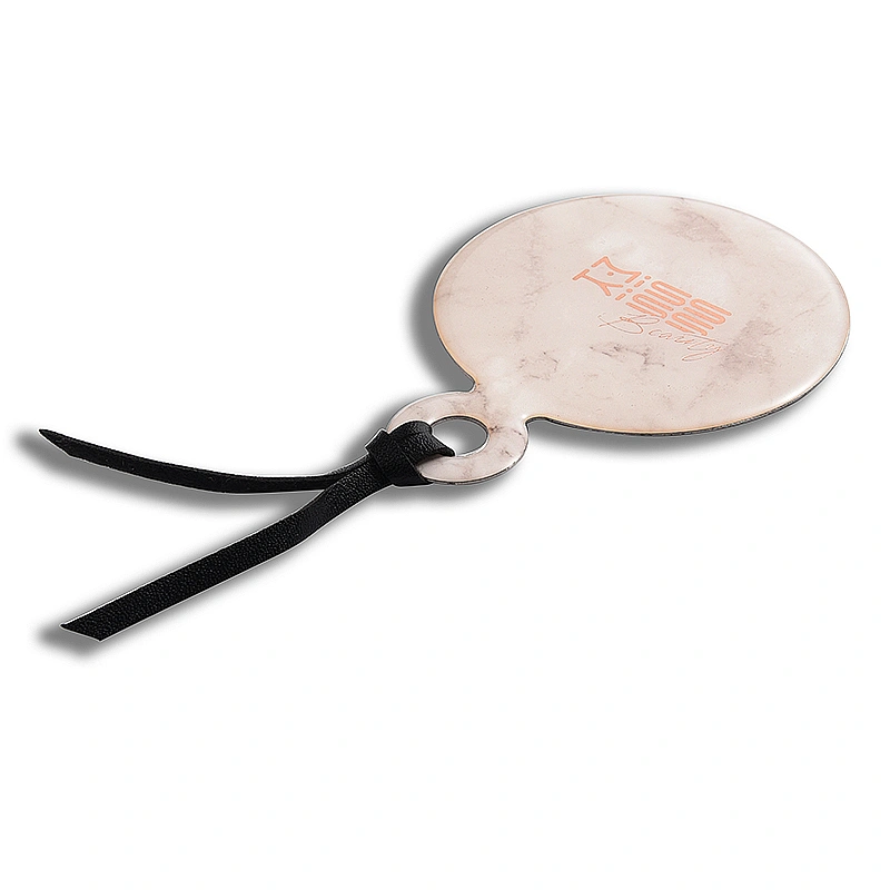 Fashion cosmetic metal mirror with epoxy sticker for custom desgin