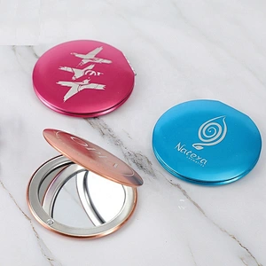 Private Label Glass Diamond Cute Unique Crystal Gold Golden Cosmetic Pocket  Mirrors