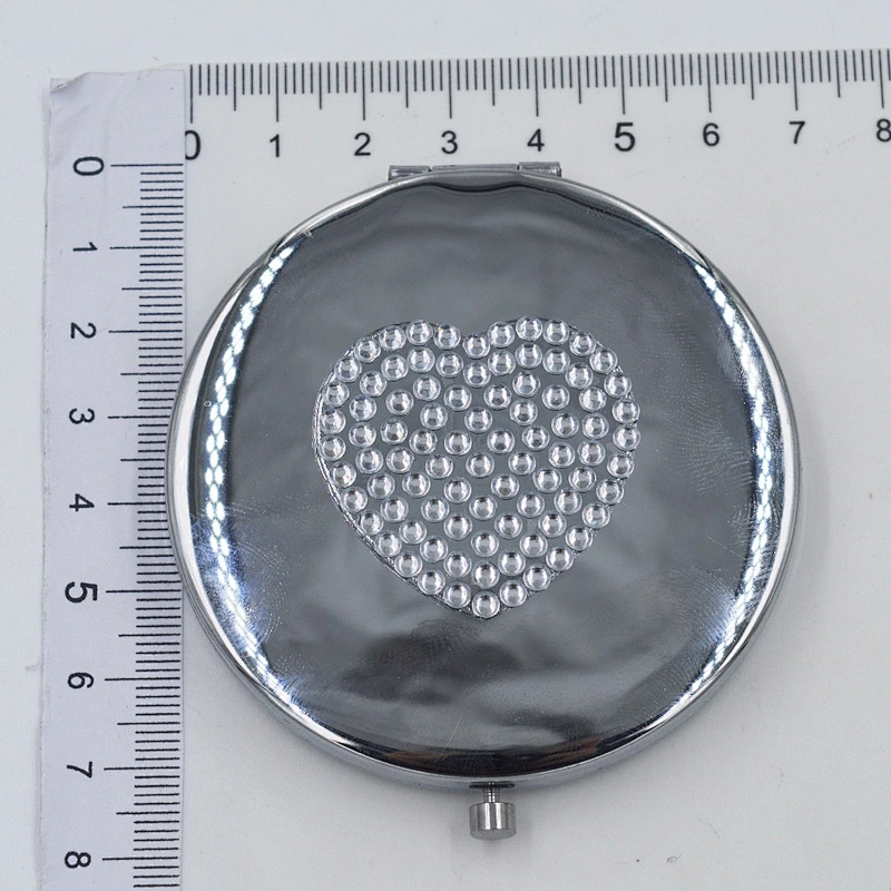 Circular stainless iron set auger business gifts customized portable cosmetic mirror