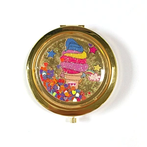 TUV factory audit custom glitter makeup mirror with silicone sheet