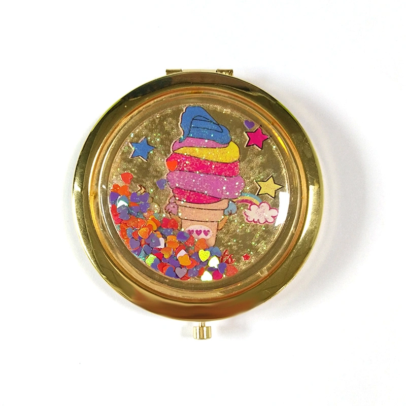 TUV factory audit custom glitter makeup mirror with silicone sheet