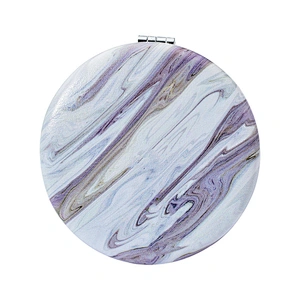 Custom Marble Pattern Folding Double Side Small Round makeup Mirror For Girl