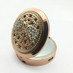 3*Magnification Custom Luxury Led Vanity Mirror  Portable Cosmetic Mini Hand Warmers With Mobile Power