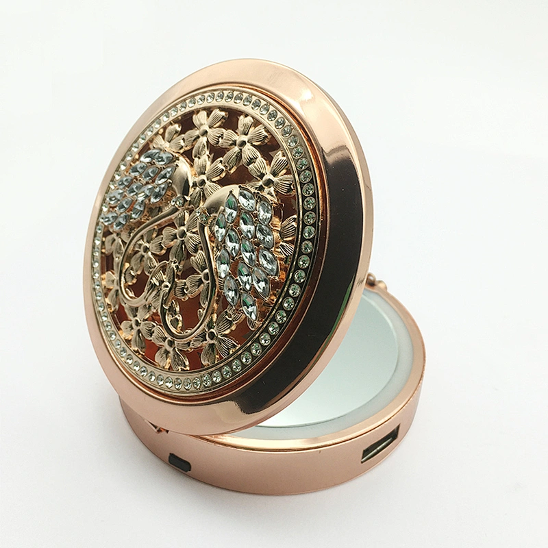 3*Magnification Custom Luxury Led Vanity Mirror  Portable Cosmetic Mini Hand Warmers With Mobile Power