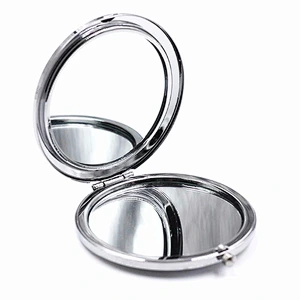 Round silver cloth business gifts wholesale custom cosmetic mirror