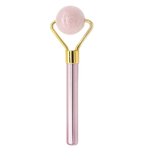 Wholesale  Custom logo Mini Eye Care Rose Quartz Nephrite Anti Aging Facial Natural Roll Ball Jade Roller
