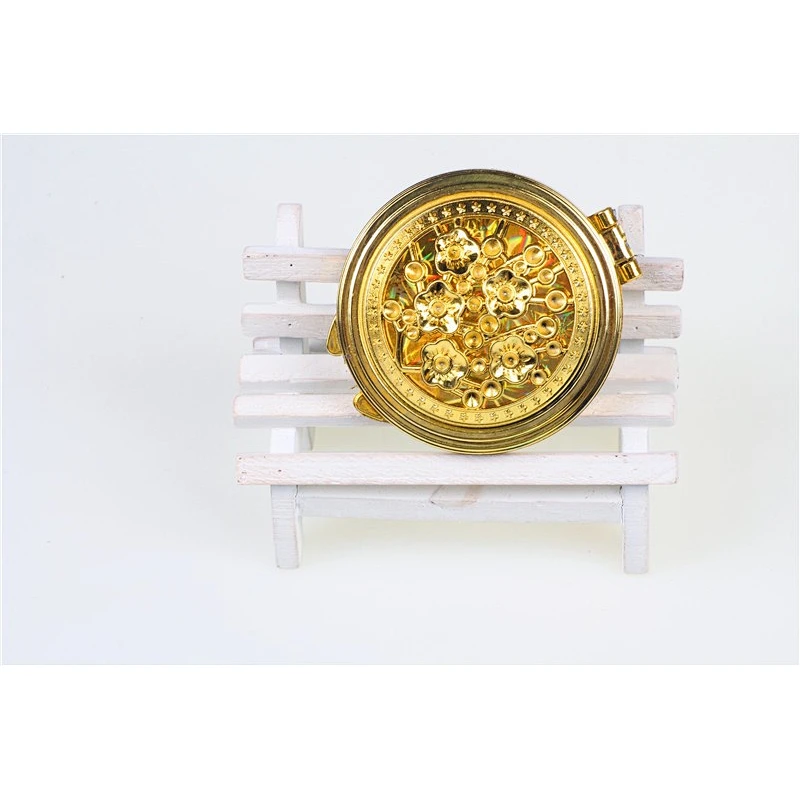 Factory made iron round silver gold plated wholese compact mirror