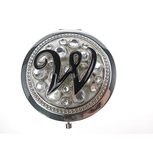 Letters design gift cosmetic compact mirror rhinestone