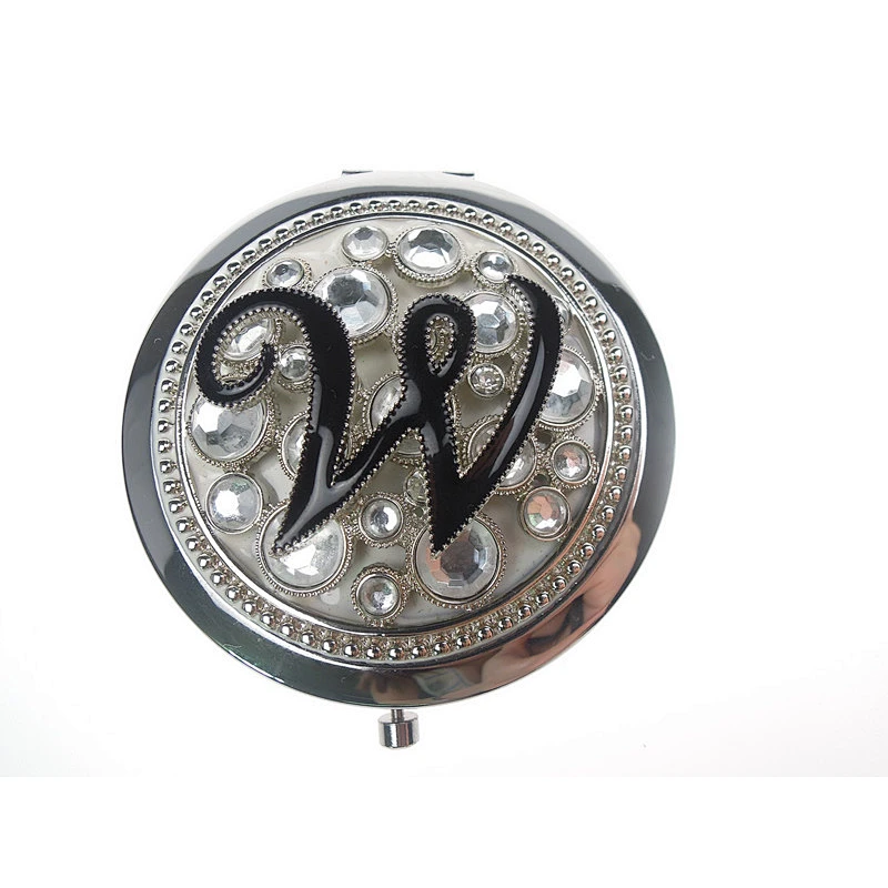 Letters design gift cosmetic compact mirror rhinestone
