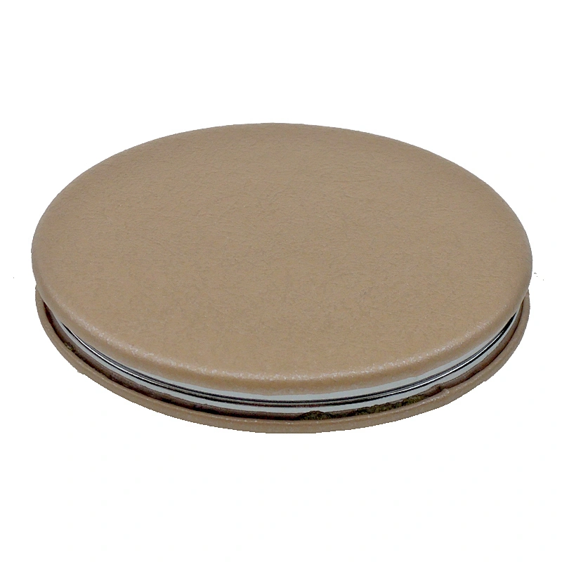 Dongguan wholesale pu cover leather plastic portable mirror