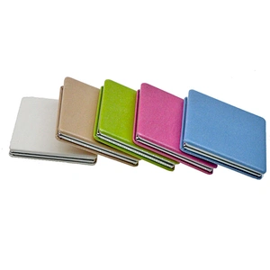 Dongguan pu cover leather purse size pocket mirror