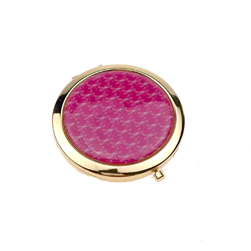 Promotional metal small pocket cosmetics folding silver makeup mirror