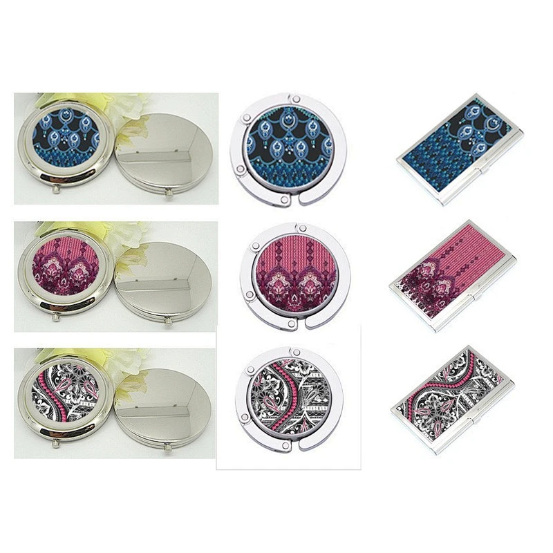 compact mirror bag hanger name card gift set