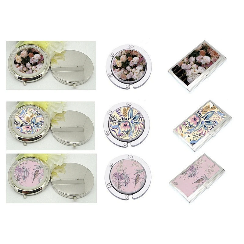 compact mirror bag hanger name card gift set