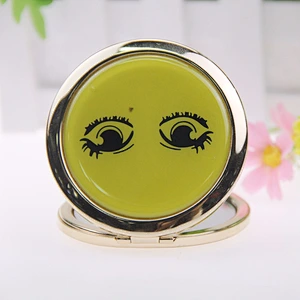 Circular fashion smiling face cosmetic mirror