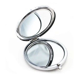 Small round customized logo purse size hand held mirror