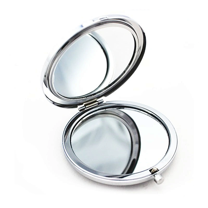 Small round customized logo purse size hand held mirror
