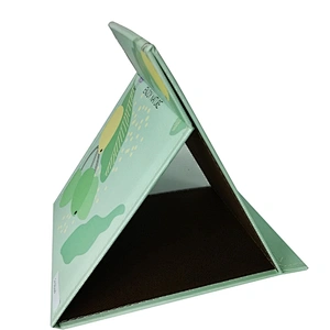 china suppliers custom green square paper frame 3 fold mirror