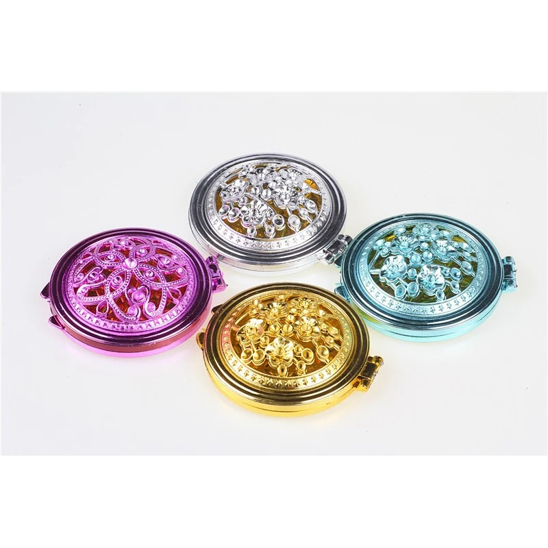 Factory made iron round silver gold plated wholese compact mirror