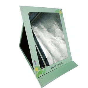 china suppliers custom green square paper frame 3 fold mirror