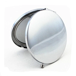Cheap promotion metal epoxy round metal pocket mirror