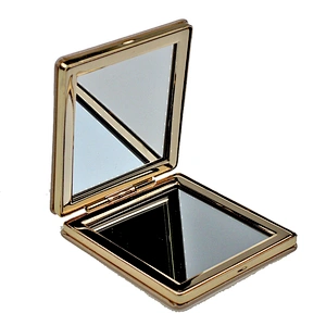 Customize pu leather portable purse size square pocket mirror
