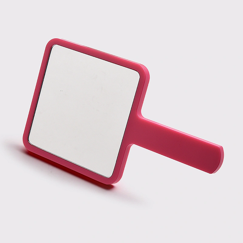Handheld Plastic ABS Beauty Salon Handle Hand Held Mirror Portable Square Big Cosmetic Mirror