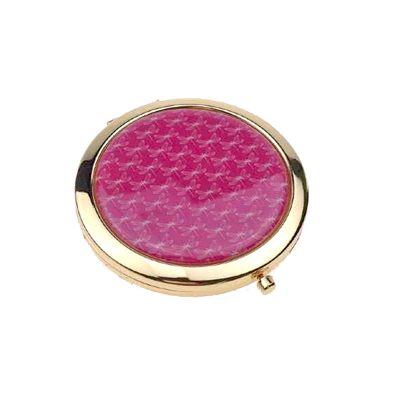 Promotional metal small pocket cosmetics folding silver makeup mirror